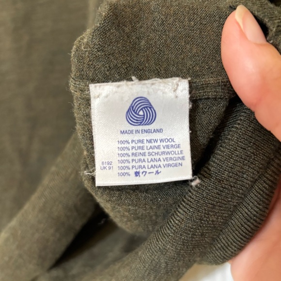 Peter Geeson Wool Olive Green Sweater Sz 38 or Med - Picture 6 of 10